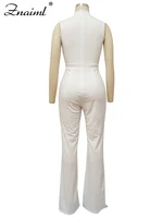 Znaiml Office Lady Jumpsuit High Waist Elegant Black One Pieces Chain Short Sleeve Straight Wide Leg Romper Birthday Overalls - Image 6