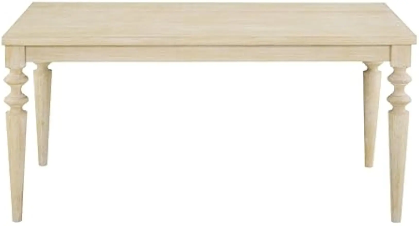 Amonia Urban Style Wired White Finish Wood Turned-Leg Dining Table