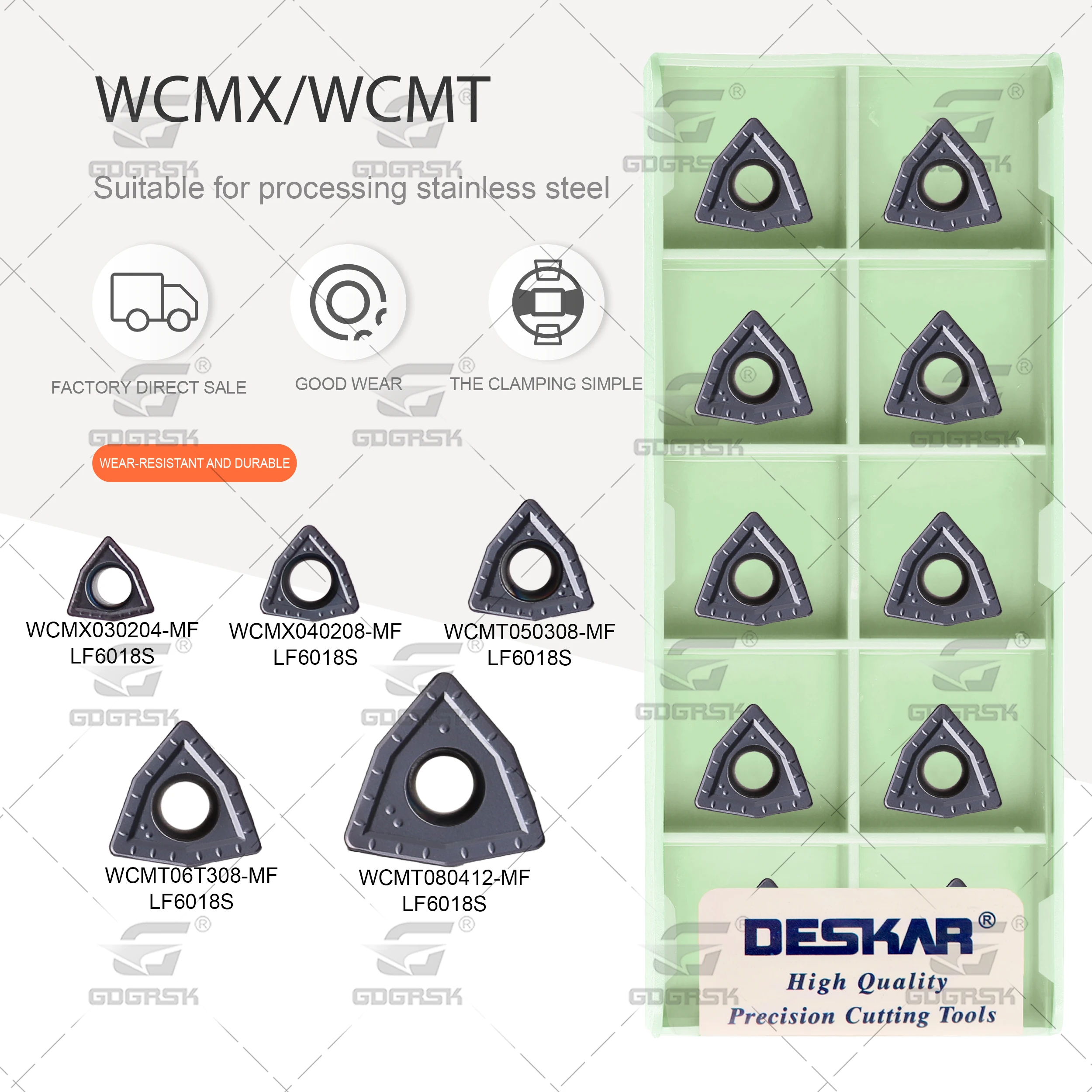 DESKAR WCMX030204 040208 WCMT050308 06T308 080412 MF LF6018S U Drill CNC лезвия токарного станка карбидные вставки из нержавеющей стали