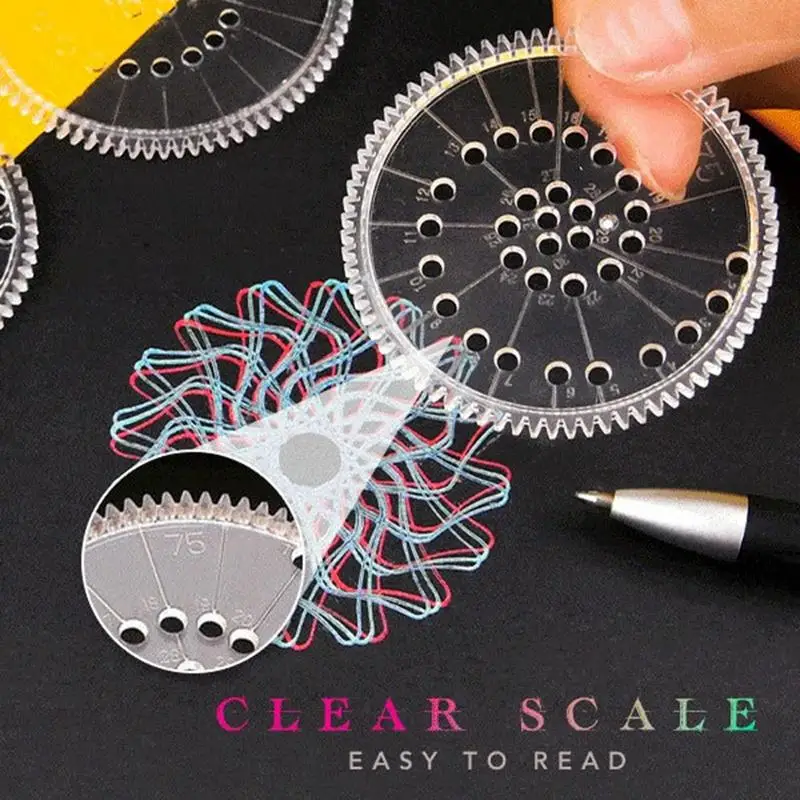 Spiral Art Kit Clear Circle Ruler For Drawing Child Art Craft Accessories  For Kids Students Teens Tools For Making Cards - AliExpress