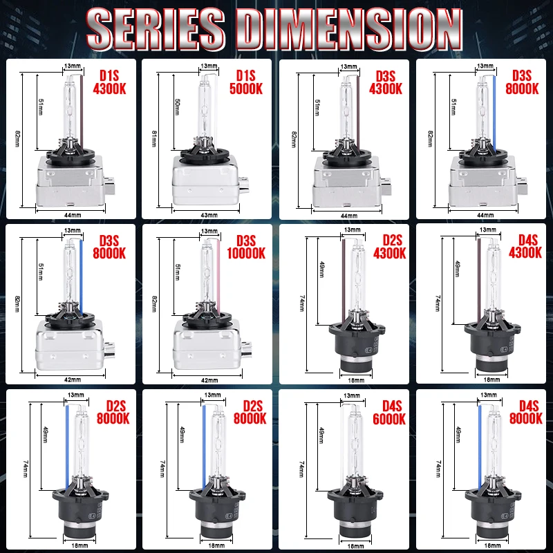 2pcs D1S D3S D2S D4S HID Xenon headlight Bulb Bi-xenon Projector Lens Replacement Car Bulbs 35W lamp 4300K 6000K 8000K Auto Lamp 6