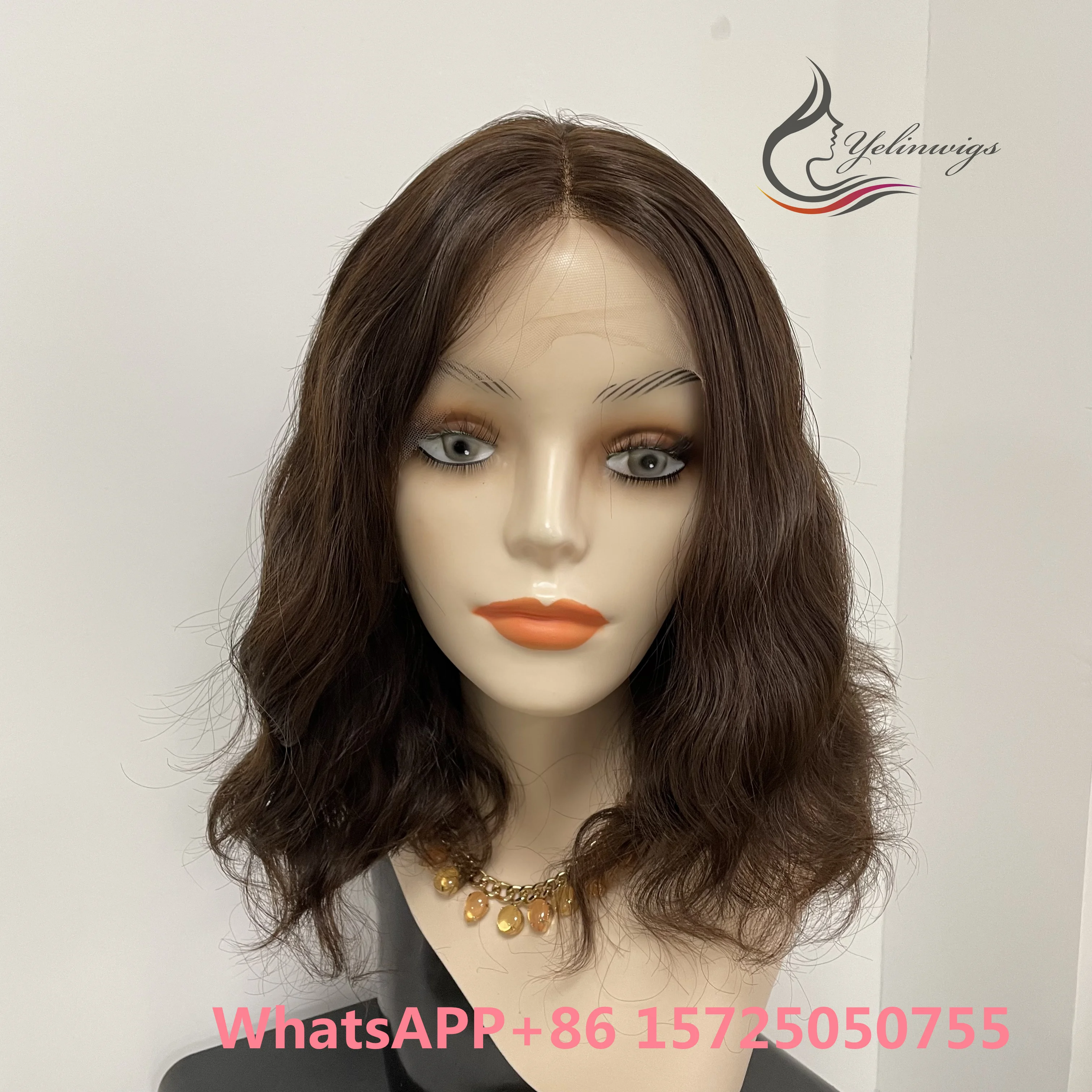 

​The Most Popular New Wave Jewish Wig European Virgin Hair Lace Top Wig Natural Wavy Kosher Wig Lace Top In Stock Free Shipping