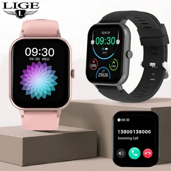 LIGE 남녀공용 블루투스 통화 스마트 워치, 풀 터치 스크린, 스포츠 피트니스 워치, 스마트 워치 es, 스마트 워치, 2023