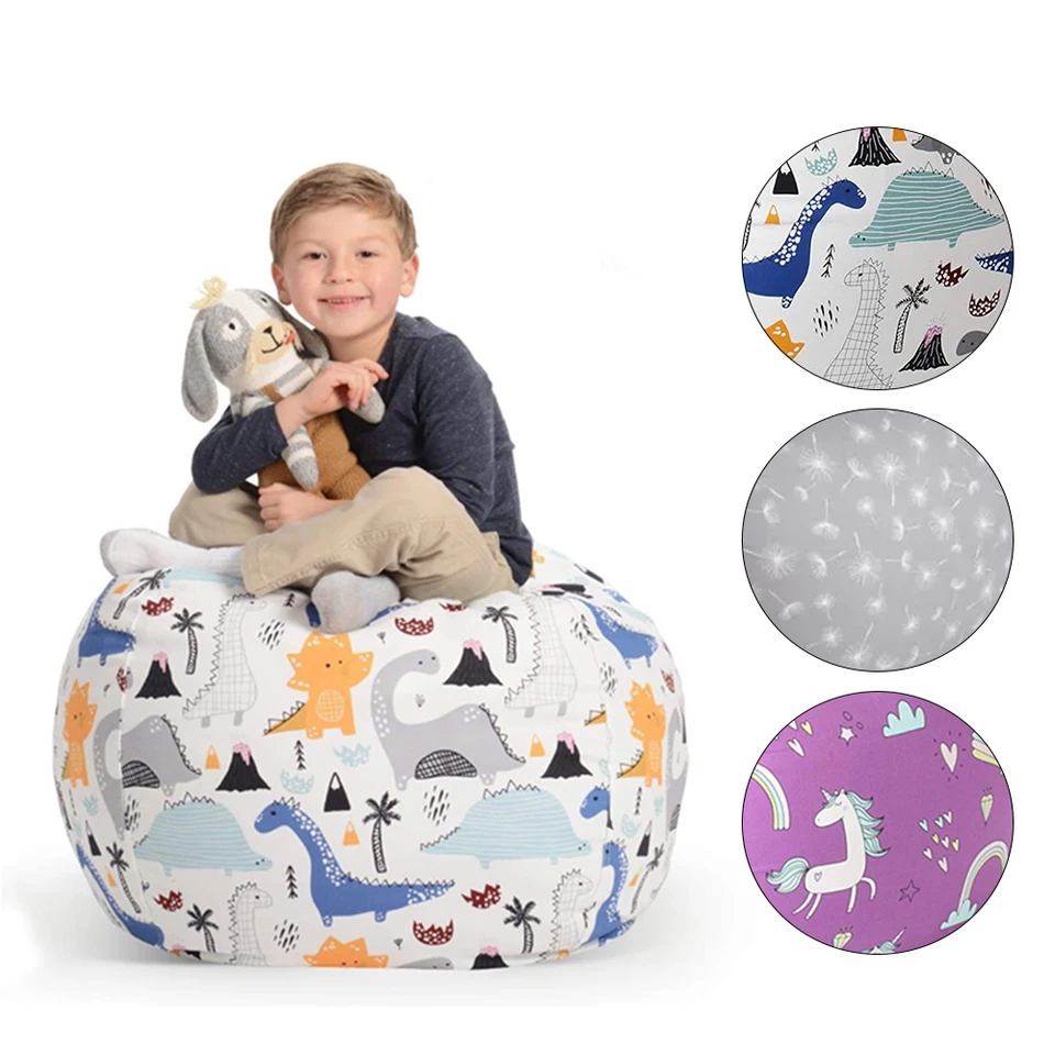 Chaise de rangement en peluche pour enfants, sac de haricots