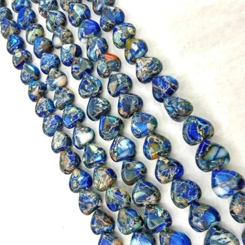 Emperor Stone Beads Heart shaped Beaded  Handmade DIY Bracelet Necklace  Key Chain Jewelry Accessories Wholesale