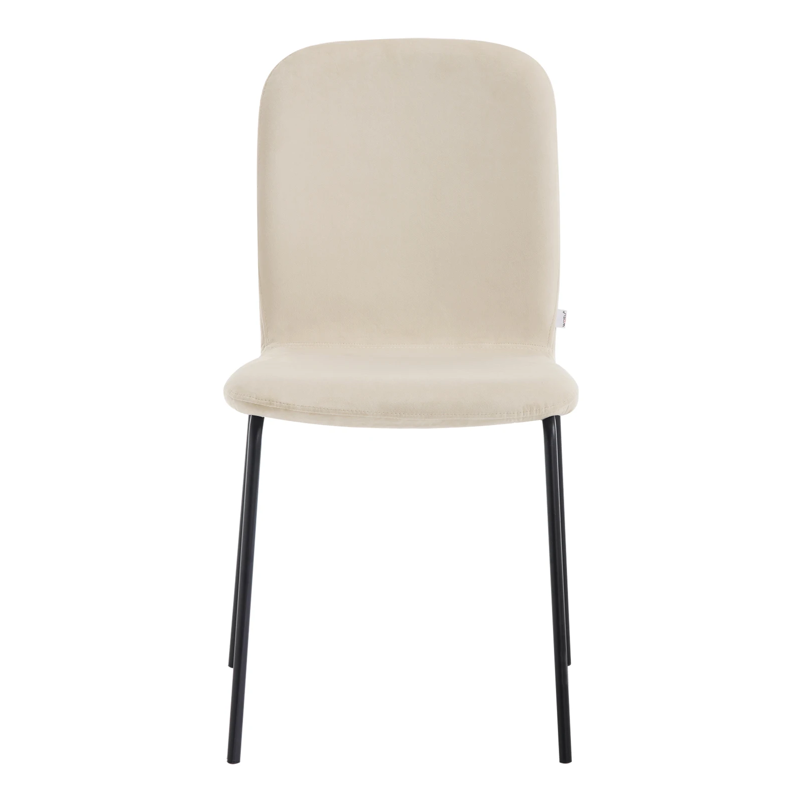 WOLTU 4 Stück/Set stapelbarer skandinavischer Küchenstuhl, Samt-Esszimmerstuhl, gepolsterter Sitz mit Metallbeinen und Rückenlehne für Restaurants – Detail 4