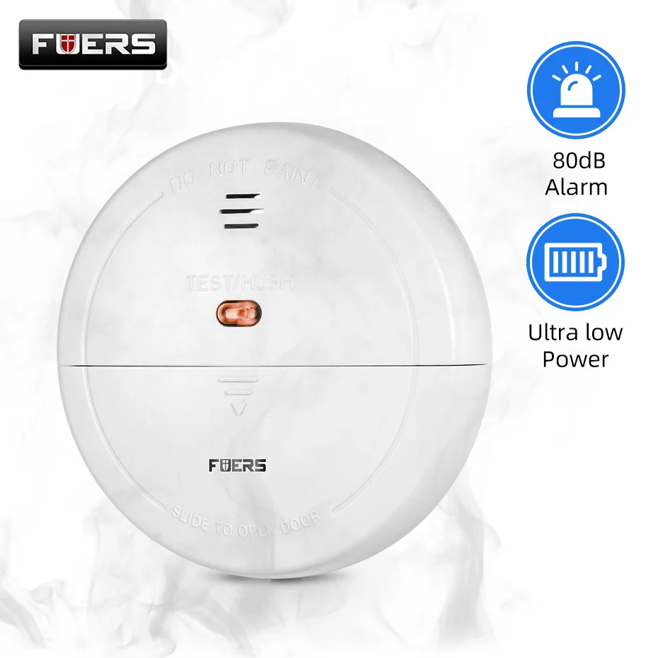 Fuers Wireless 433Mhz Smoke Detector Over 80db Independent Anti-Fire Smoke Sensor work with Wifi GSM Home Security System