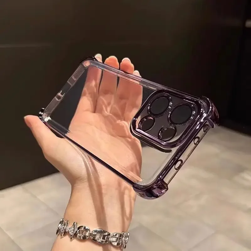 Luxury Clear Plating Airbag Phone Case Cover