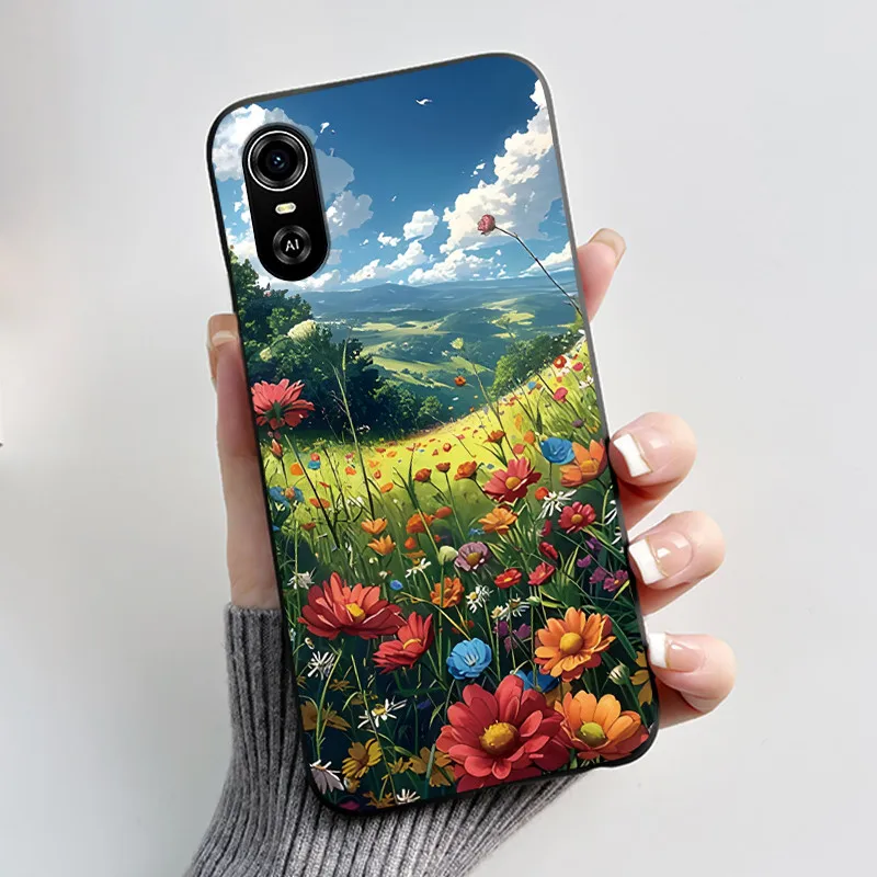 Matte Black Aesthetic Luxury Cute Pattern Soft Silicone Back Cover - Boys & Girls