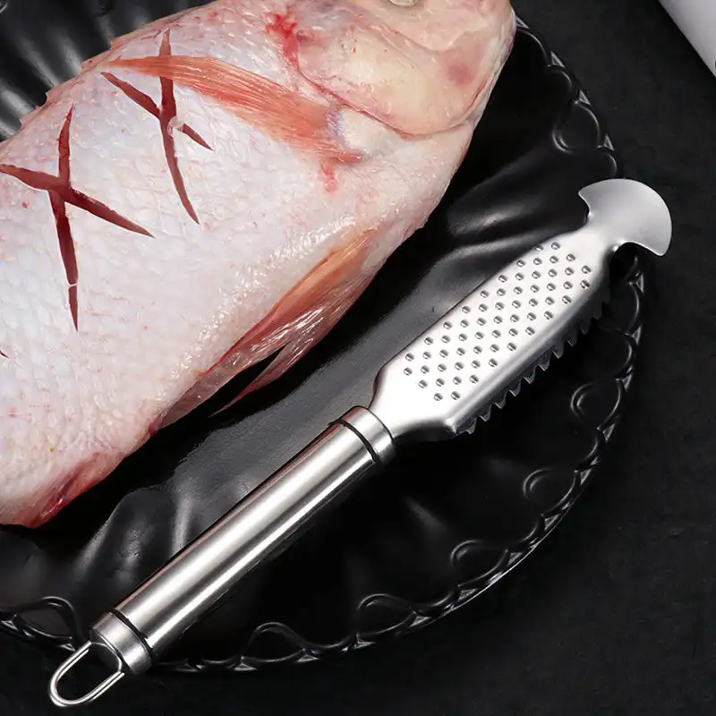 Fish Scales Scraper Fish Scale Cleaner Fish Scale Scraper Stainless Steel Fish Scaler Remover Fish Scales Scraping Graters Fast Remove Cleaning Peeler Scraper Kitchen Accessorie Gadgets