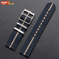 Universal Quick Release Nylon Watch Strap - 20mm/22mm - Stylish Replacement - 22mm (Blue)