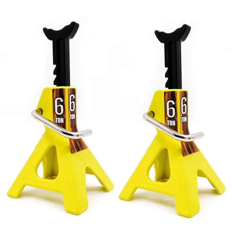 2X Metal Jack Stand 6 Ton Altezza Regolabile Per 1/10 Rc Crawler Truck Trx4 Scx10 Simulazione Veicoli Da Arrampicata-Giallo