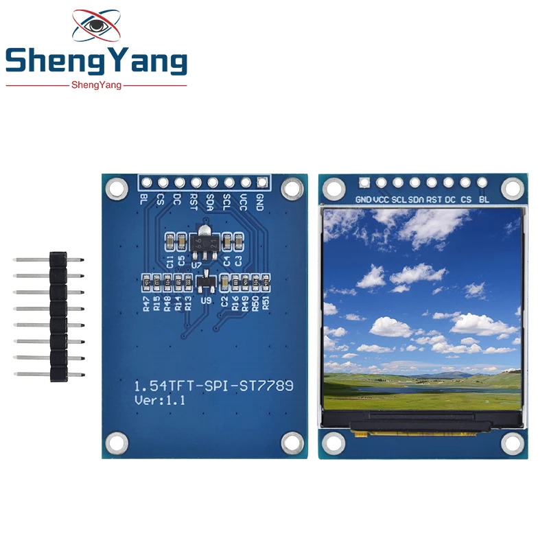 

TZT 1.54 Inch 1.54" Full Color TFT Display Module HD IPS LCD LED Screen 240x240 SPI Interface ST7789 For Arduino