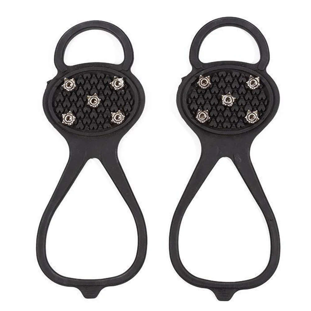 Winter Ice Cleats Snow Grippers Black TPR Manganese Steel