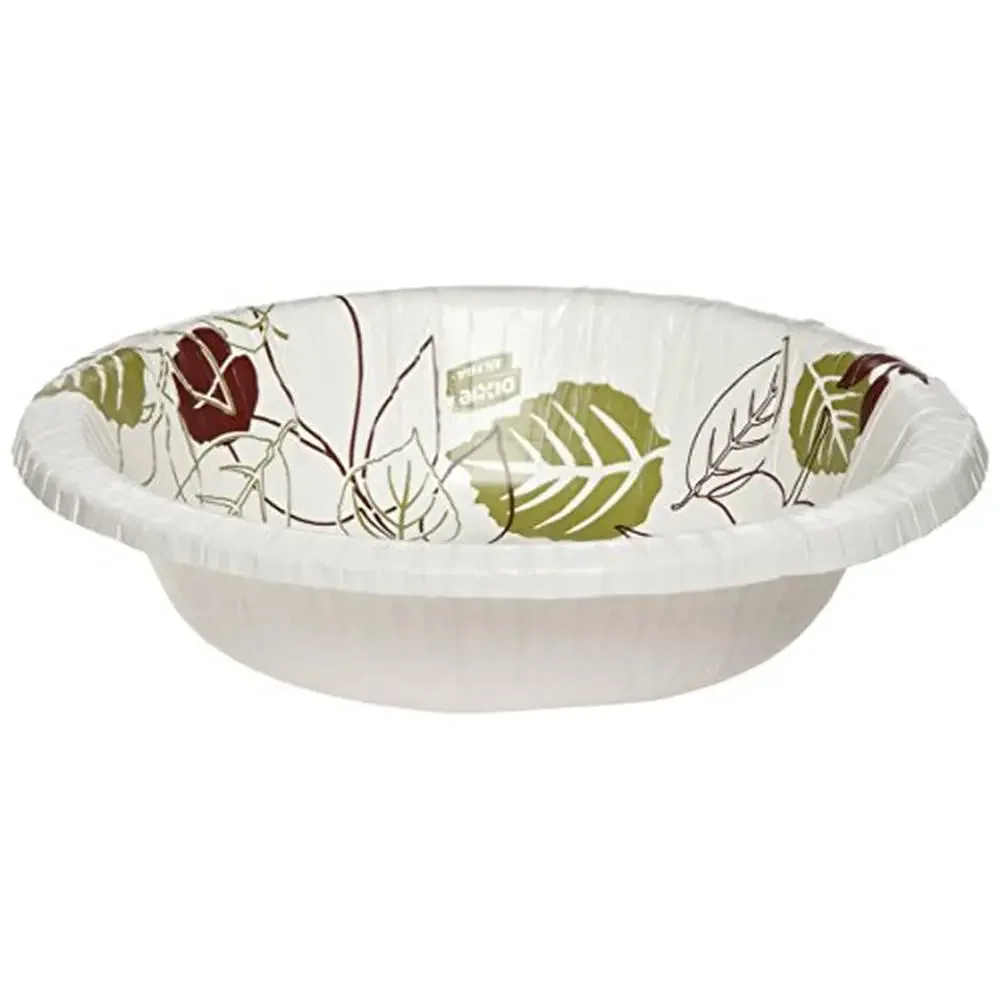 Dixie Ultra Heavy-Weight 20oz Paper Bowl Pathways Design 500ct 125/Bowls Microwave Safe Compostable Ok Certified Coordinating