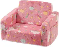 Kids Sofa Couch Fold Out, Baby Toddler Comfy Soft Chair, Flip Out Foldable Children 2 in 1 Convertible Sofa to Lounger 1