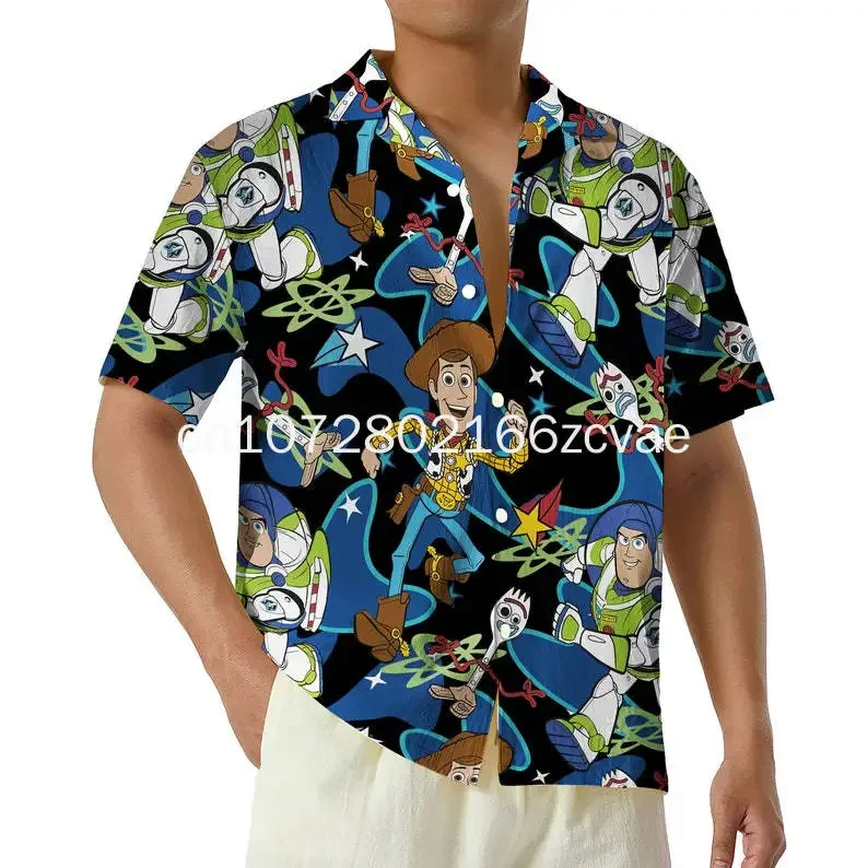 2024 New Buzz Lightyear Hawaiian Shirt Men's Short Sleeve Shirt Toy Story Movie Hawaiian Shirt Disney Beach Shirt 2