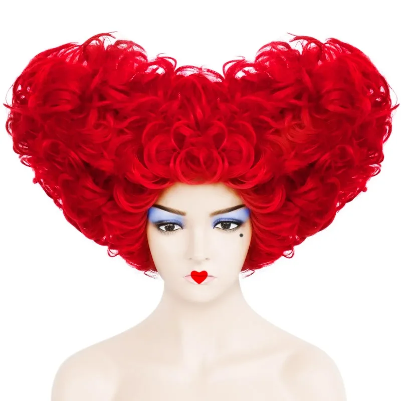 10inch Curly Heart Shape Cosplay Wig Women Costume for Halloween Christmas School Thanksgiving Day