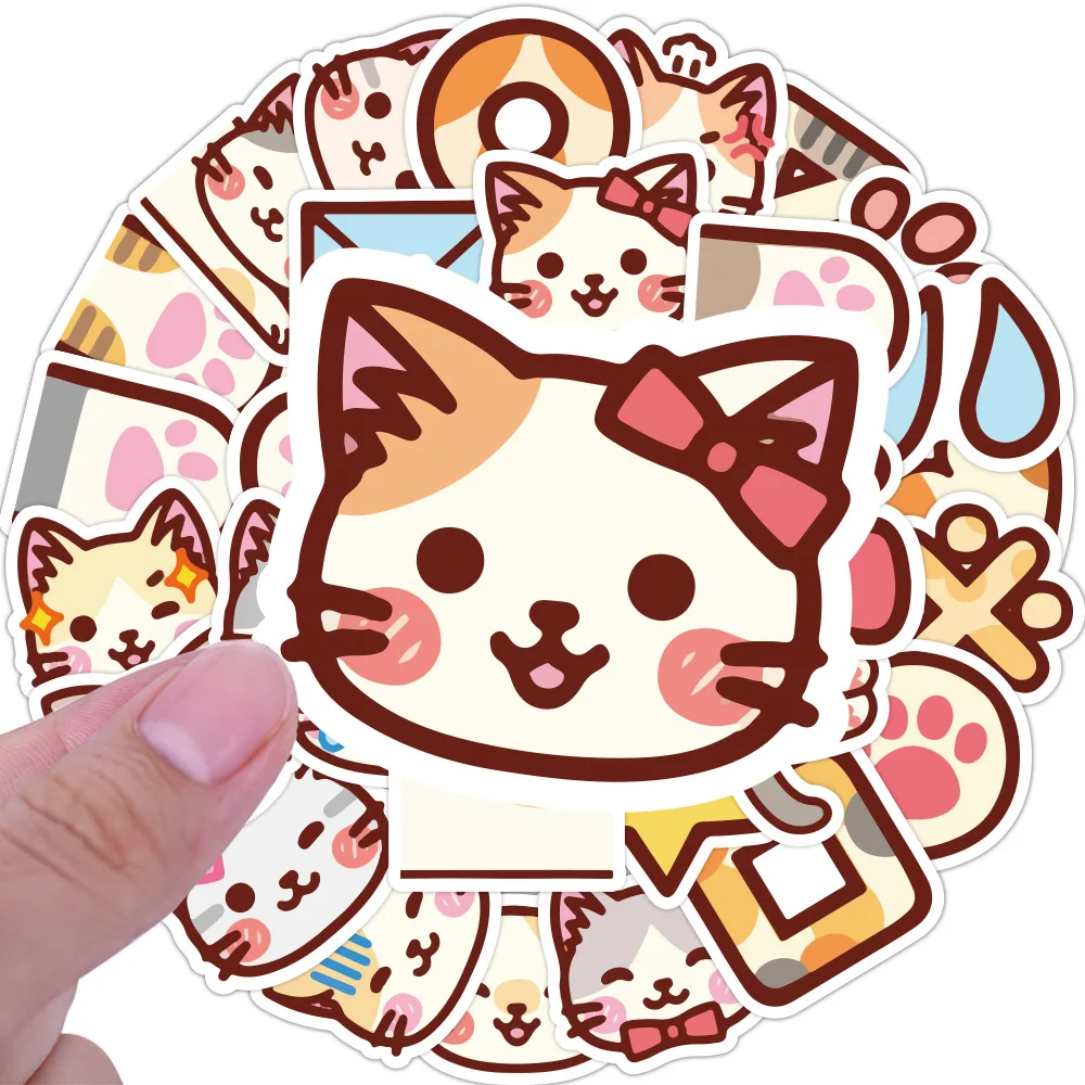 

40pcs/Set Kawaii Anime Cartoon Cat Stickers DIY Hand Account Journal Photo Album Mobile Phone Decoration Designer Stickers