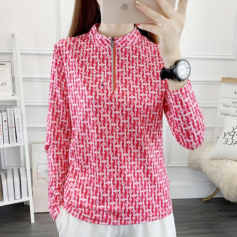 Women's Long Sleeve Casual T-Shirt, Quick Dry, Skin, Sun, UV Protection, Mom, Urban, Outdoor, Hiking, Fishing, Fashion, Autumn