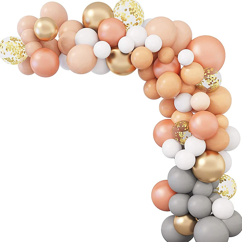 

129pcs Skin Color Balloon Arch Set Birthday Party Decoration Balloon Chain Garland Arch Balloon Set Baby Shower