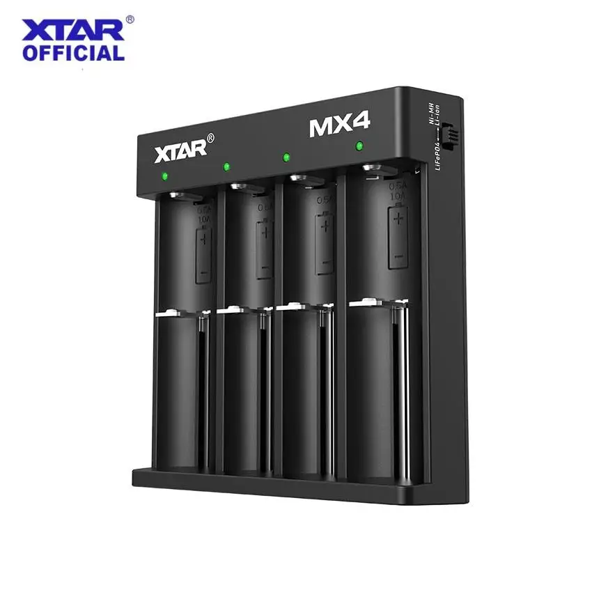 

XTAR MX4 New Universal Smart Charger Type-C Plug Rechargeable AA Batteries AAA Battery Charger 18650 Charger Safes Lipo Charger