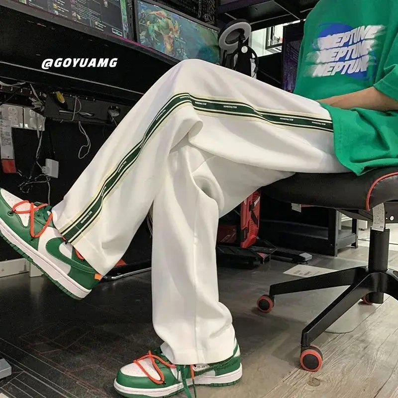Autumn Sweatpants Men Straight Casual Pants Male Korean Loose Drawstring Pants Men's Joggers Sports Streetwear Trousers  moletom