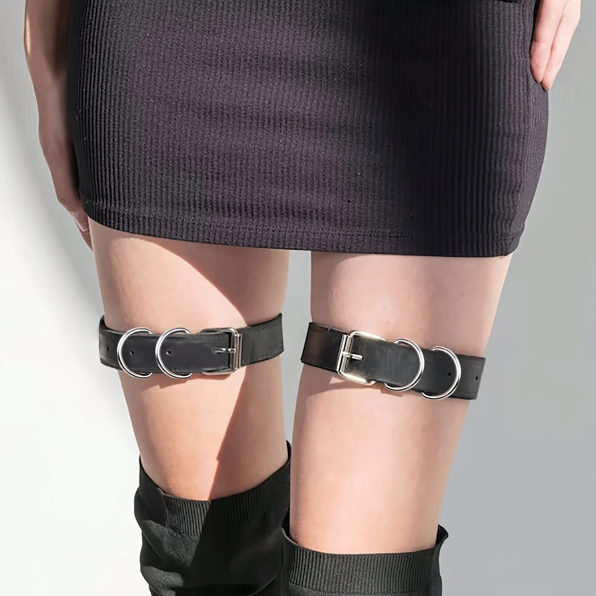 Black Fashion Garter Belt For Women Girl JK Japanese Style Adjustable Straps Thigh Belt Leg Suspenders Accessories 1 Pair