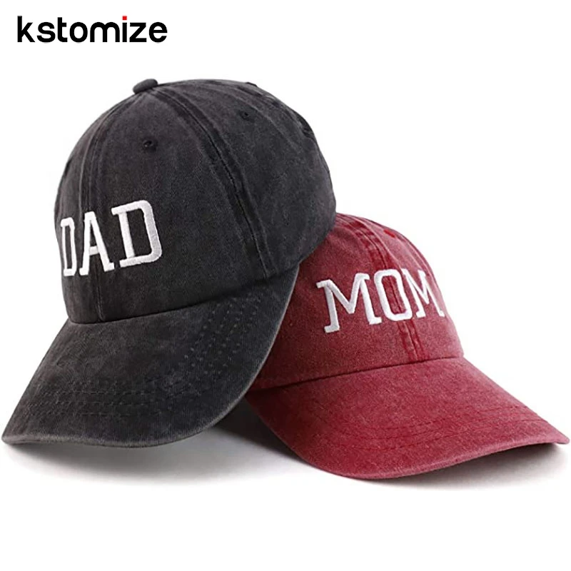MOM DAD Embroidery Vintage Cotton Men Baseball Cap Women Hat Sport Visors Snapback Cap Breathable Outdoor Sun Hat Dropshipping 2