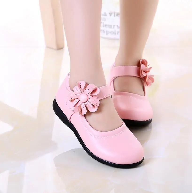 Girls Leather Shoes for Children Wedding Dress Princess School Shoes Kids Summer Bow-knot Black Student Sandals Korean Fashion