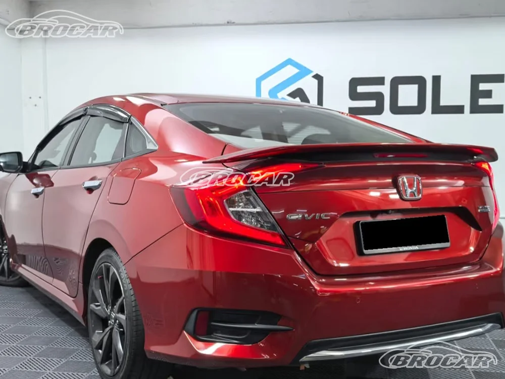 Matte Black ABS Rear Trunk Spoiler For 2016-2018 Honda Civic With 3rd Brake Light - Sleek Look & Easy Fit 12 thumbnail image