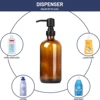 Amber Glass Soap Dispenser with Black Pump, Liquid Hand Soap Dispenser for Bathroom, Kitchen Dish Soap Dispenser, 2pc 16Oz 500ml 3