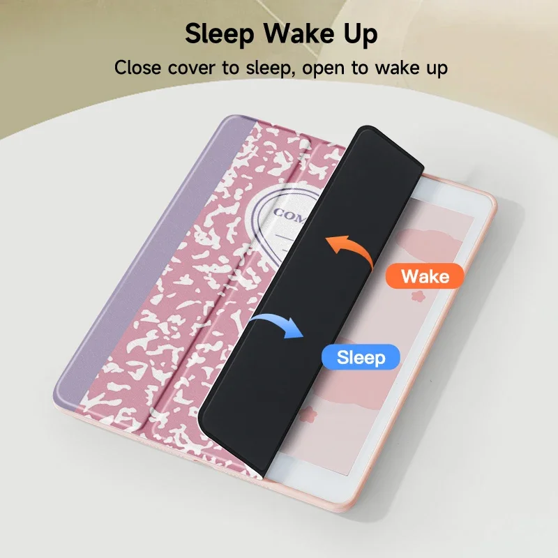 Versatile iPad Case with Sleep/Wake Feature and Pen Slot - Double-Sided Printing Design