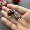 Clear Quartz Rainbow Sphere Pendant, Healing Crystal Stone Rainbow Ball Charm for Necklace Making 3