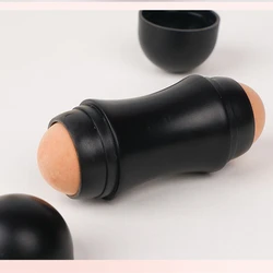 Volcanic Stone Face Oil Absorbing Roller - Washable Skin Care Tool (Black)