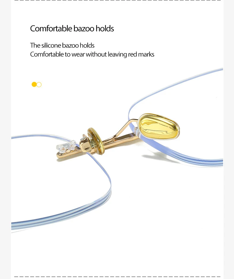 Handoer Women's Rimless Square Titanium Eyeglasses in Use