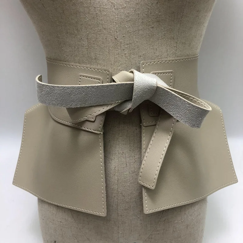 Women Peplum Belt Female Skirt Leather Waist Belts Fashion Ladies PU Black Bow Wide Harness Dresses Designer Waistband wide belts for dresses