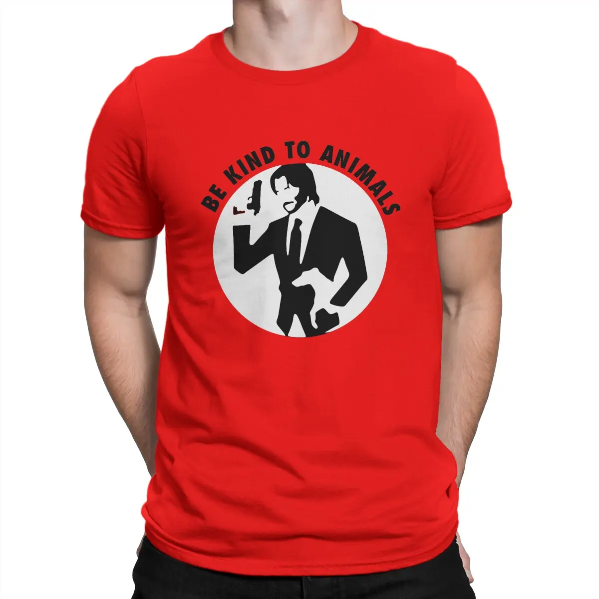 thumbnail image 1 of Camiseta de John Wick "Dog Loves Me" para hombre, Matrix, cuello redondo, algodón, divertida, de alta calidad, regalo de cumpleaños., 1 of 7