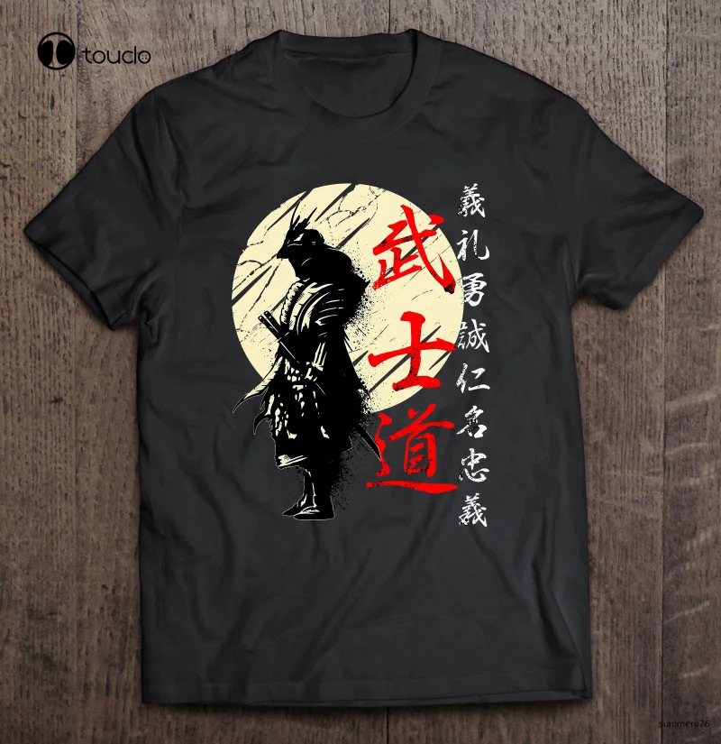 Новинка, унисекс, бусхидо, код, самурайский воин, японский плакат Kanji, новинка 2021, футболка, модная забавная Новая женская футболка