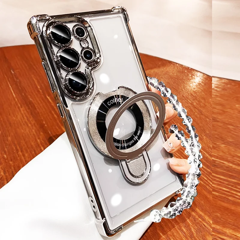Premium Shockproof Magsafe Magnetic Bracelet Case - Clear Cover Holder