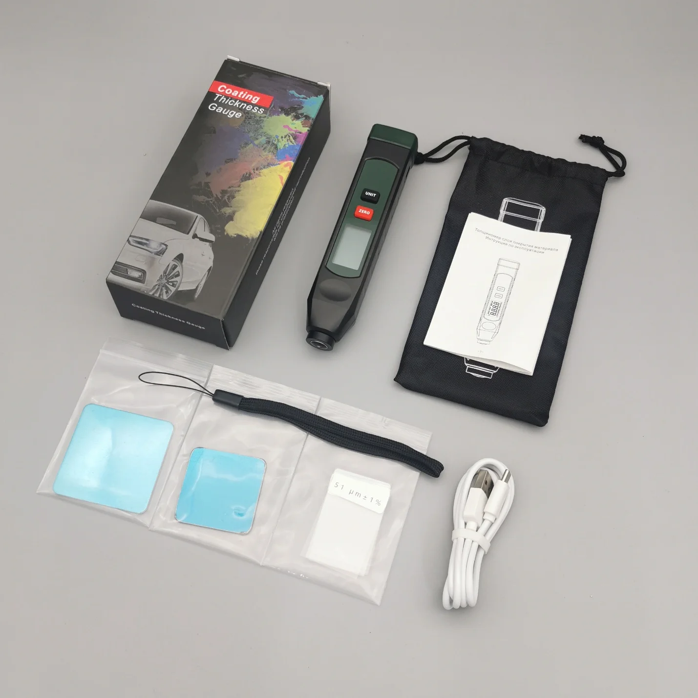 Paint Coating Meter Paint Thickness Gauge Thickness Gauge Yunombo Car Paint Thickness Tester Coating Thickness Gauge Paint Meter Fe/nFe/Fe + Zn/Iron putty