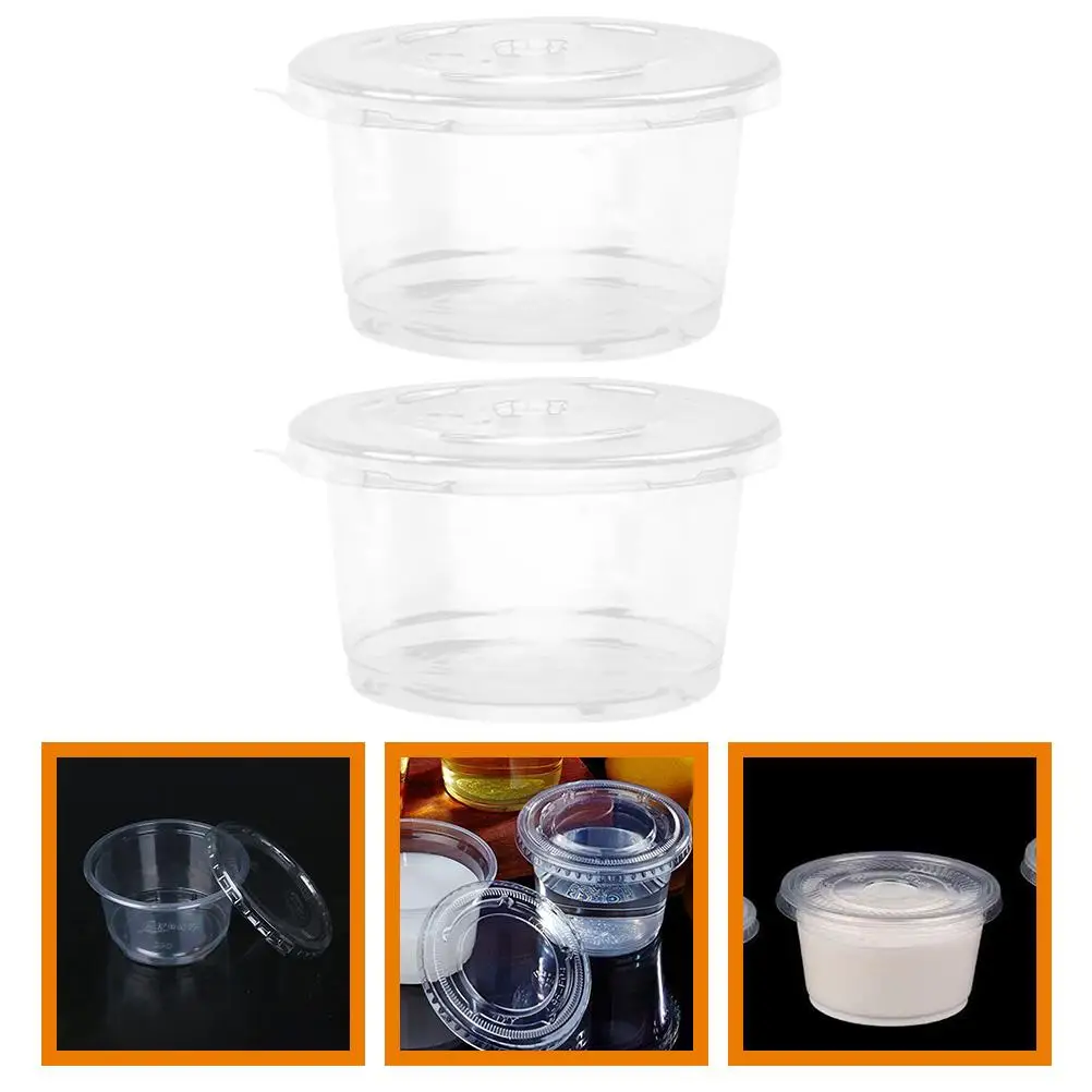 100pcs Plastic Cups 250ml Disposable Plastic Cake Cup Dessert Cups High Lid Ice Cream Cake Yogurt Bowls Container