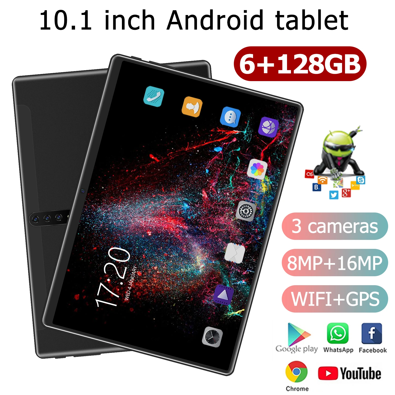 18T Laptop Google Play 10Inch  128GB ROM WPS Office Dual Sim Tablette  GPS Android8.1 Deca Core  48MP Free Keyboard 5G Tablet latest samsung tablet