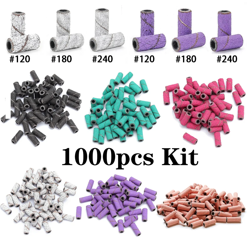 3mm Mini Zebra Nail Sanding Bands Electric Machine 1000pcs Nail Drill Bit UV Gel Acrylic Polish Remover For Nails Accessory Tool 1