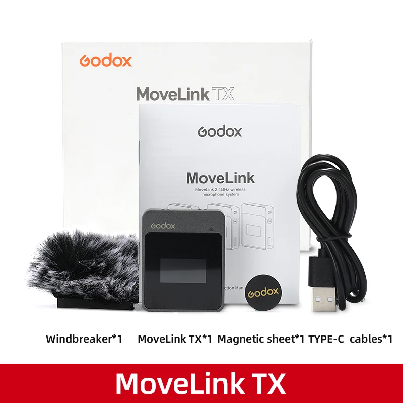 Godox MoveLink TX MoveLink RX Microphone Wireless Lavalier Professional Bluetooth Transmitter Receiver For Phone Sound Mixer 