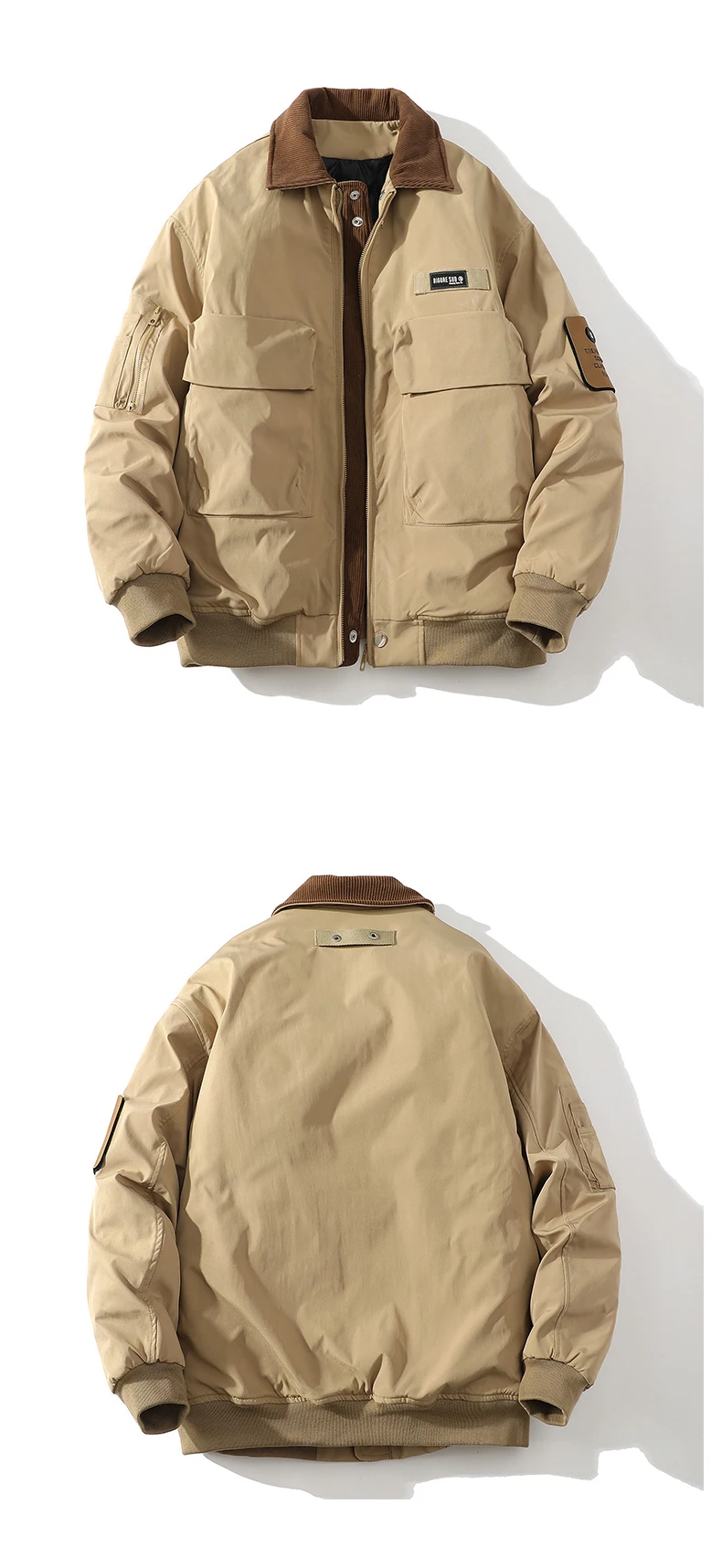 Description Picture 4 of itemUna Reta Parka Coat Autumn Winter Men Clothing Streetwear High Quality Vintage Coat Loose Hip Hop Cargo Men's Jacket