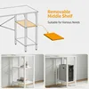 Small Computer Desk, 35 Inch Home Office Desk with Storage Shelves, Study Writing Desk, White 6