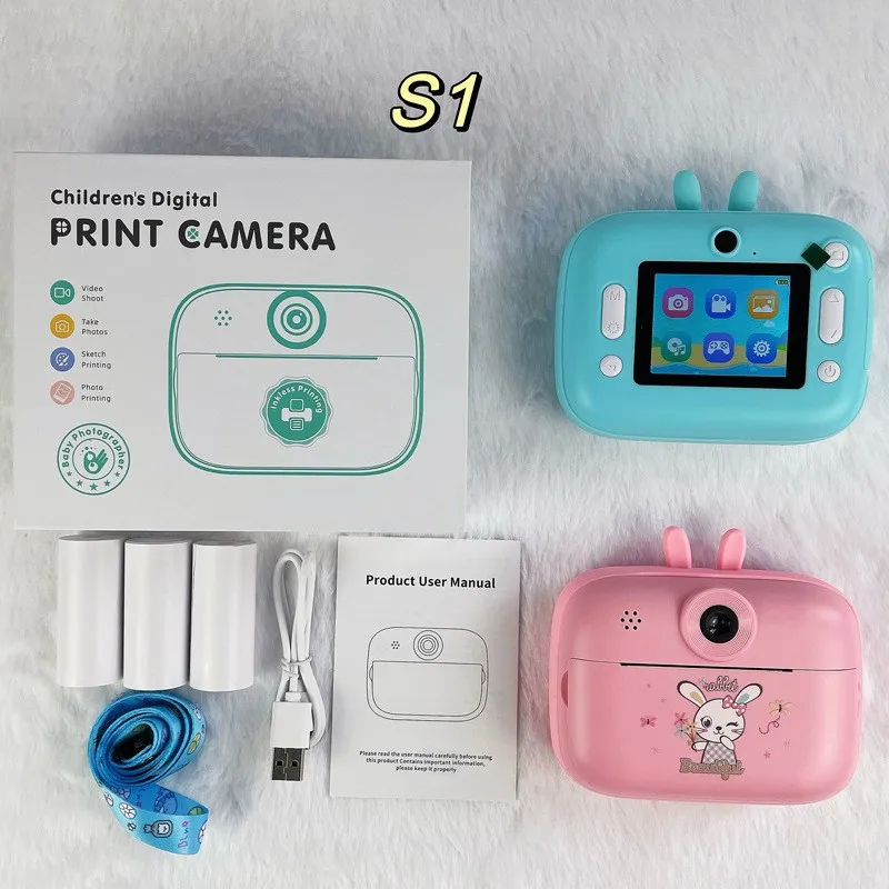 Thermal Photo Video Print Camera Front Back Dual Thermal Inkless Hd Photo Video Cartoon Mini Kids Camera Boy Girl Birthday Gift 14 Thermal Photo Video Print Camera Front Back Dual Thermal Inkless Hd Photo Video Cartoon Mini Kids Camera Boy Girl Birthday Gift