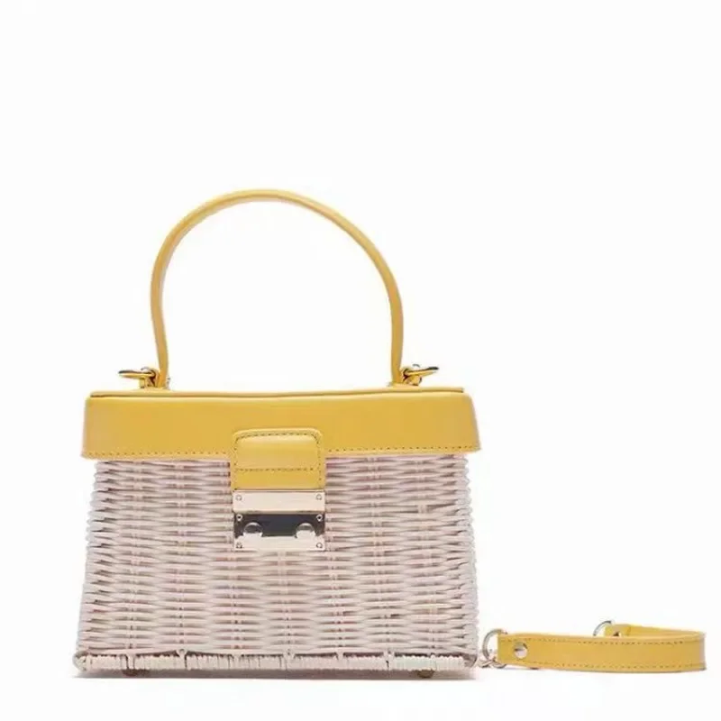 Summer women's handbag art imitation rattan woven grass woven bag, mobile phone key storage handbag 4