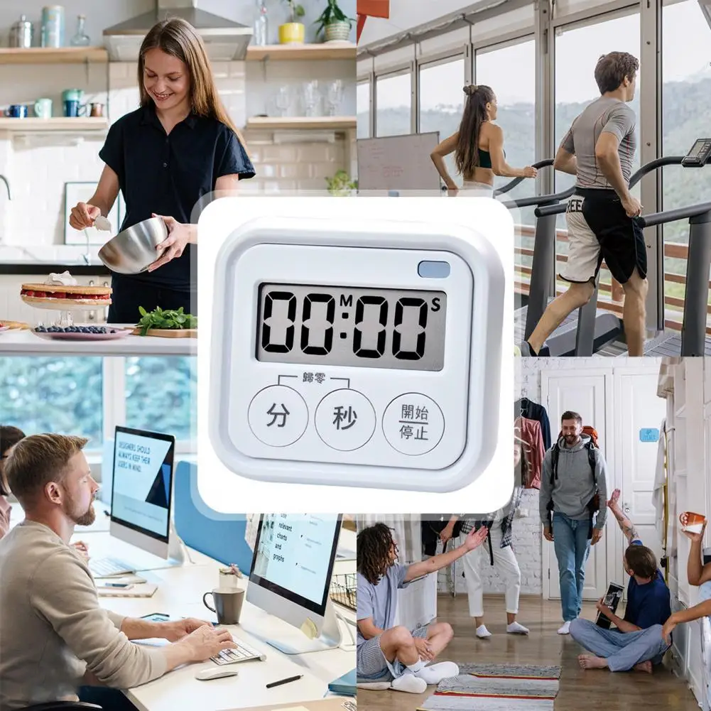 

Number Timer Refrigerator Timer Magnetic Suction Timer with Large Screen Multi-mode Support for Study Kitchen Classroom 2 Pack